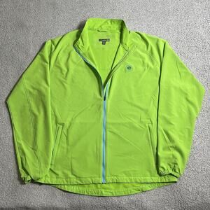 Peter Millar Jacket Mens Large Green Crown Sport Full Zip Golf Windbreaker